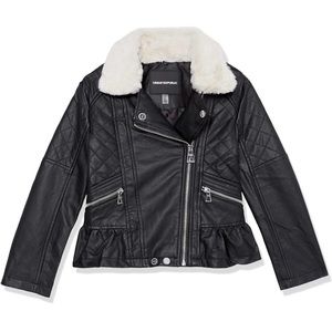Urban Republic Girl’s Black Jacket with Removable Faux Fur Collar. Size 5/6.